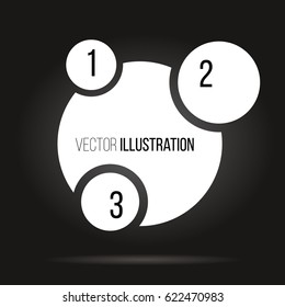Banner with circles on black background. Vector illustration