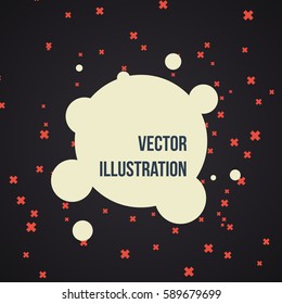 Banner with circles with the red cross on background. Vector illustration