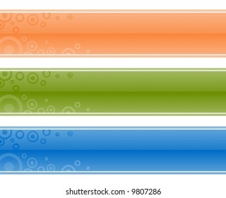 Banner with circles in three colors.