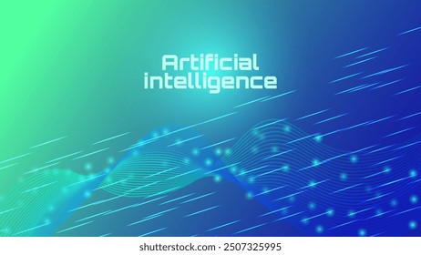 Banner circuit ai technical data and diagrams. Lines and nodes symbolizing connections. Futuristic concept. Processing of neural network data. Futuristic background. Microchips. Vector.