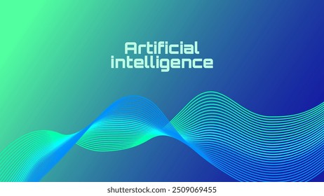 Banner circuit ai technical data and diagrams. Lines and nodes symbolizing connections. Neon waves. Processing of neural network data. Futuristic background. Microchips. Vector.