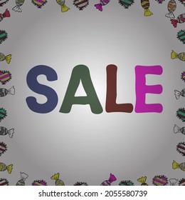 Banner clearance sale. Picture in magenta, green and white colors. Seamless. Vector.