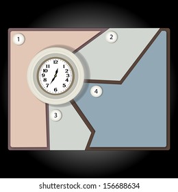 banner clock can be used as a schedule or infographics