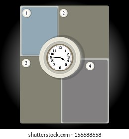 banner clock can be used as a schedule or infographics