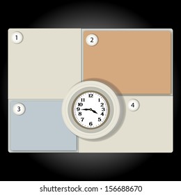 banner clock can be used as a schedule or infographics