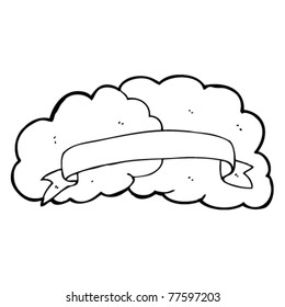 caricatura de banner en nubes