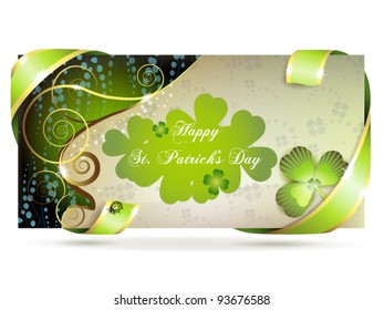 Banner with clover for St. Patrick's Day