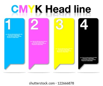 Banner CMYK Headline infographic style. Vector Illustration