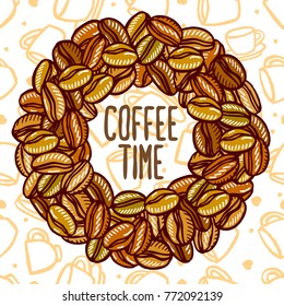 banner with coffee beans