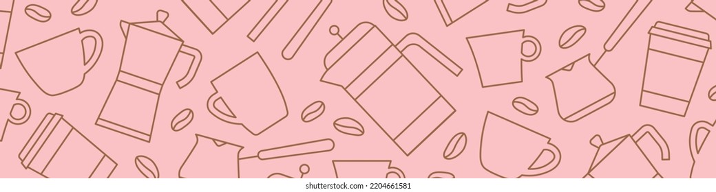 pancarta con granos de café, tazas, diferentes formas de hacer café - ilustración vectorial