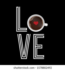 Banner with Coffee quotes . Vector hand-drawn lettering . Decoration for restaurant and bar. Calligraphic and typographic design. Coffee beans, cup.

