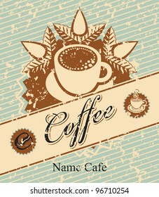 banner for coffee in retro style