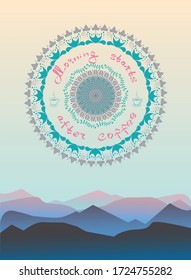 Banner for coffee shop and cafe "Morning starts after coffee"