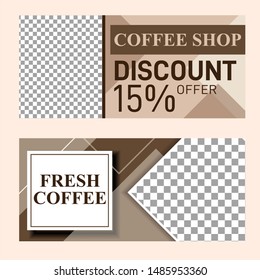 Banner coffee shop discount template