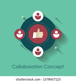 Banner collaboration and teamwork with icons
