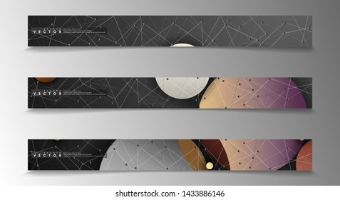 Banner collection, vector backgrounds with colorful circles. space banner vector suitable for any design