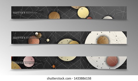 Banner collection, vector backgrounds with colorful circles. space banner vector suitable for any design