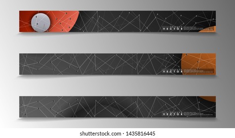 Banner collection, vector backgrounds with colorful circles. space banner vector suitable for any design