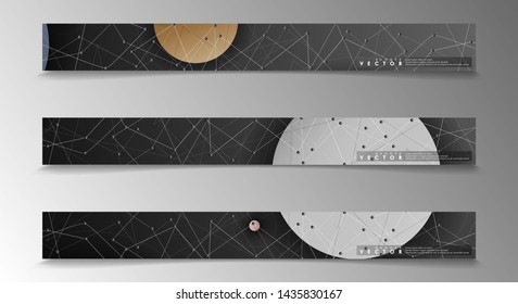Banner collection, vector backgrounds with colorful circles. space banner vector suitable for any design