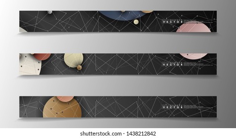 Banner collection, vector backgrounds with colorful circles. space banner vector suitable for any design