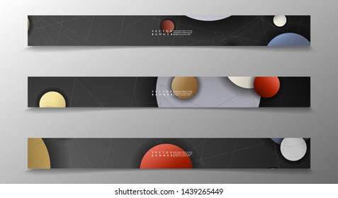 Banner collection, vector backgrounds with colorful circles. space banner vector suitable for any design