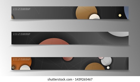 Banner collection, vector backgrounds with colorful circles. space banner vector suitable for any design