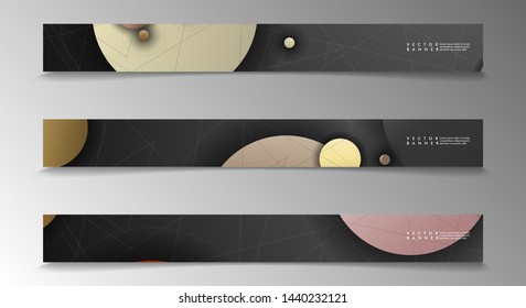 Banner collection, vector backgrounds with colorful circles. space banner vector suitable for any design