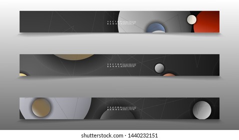 Banner collection, vector backgrounds with colorful circles. space banner vector suitable for any design