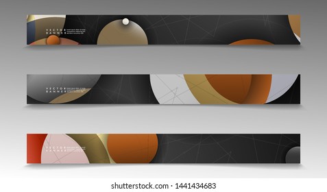 Banner collection, vector backgrounds with colorful circles. space banner vector suitable for any design