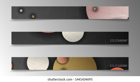 Banner collection, vector backgrounds with colorful circles. space banner vector suitable for any design