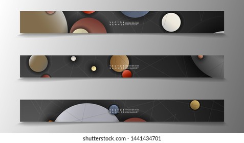 Banner collection, vector backgrounds with colorful circles. space banner vector suitable for any design
