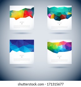 banner color triangle pattern abstract vector creative colour background brochure set of conceptual vector scene with three item template for design banner color triangle pattern abstract vector creat