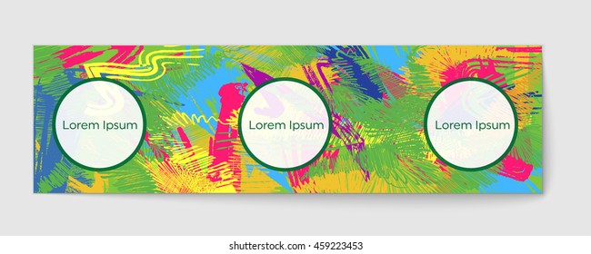 Banner of colored splashes. Colorful background for brochure or advertising on the site. Bright pattern for the summer theme on the website