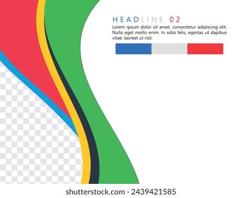 Banner con ondas de colores. Diseño vectorial. Gráficos vectoriales para diseño.