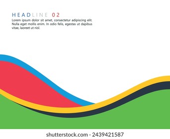 Banner con ondas de colores. Diseño vectorial. Gráficos vectoriales para diseño.