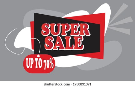 banner colorful background wallpaper illustration cheerful super sale discount editable