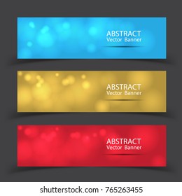 Banner colorful bokeh abstract background, For the festival. Illustrations Vector.