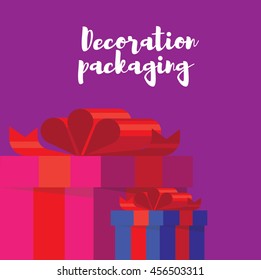 Banner with colorful, bright gift boxes.