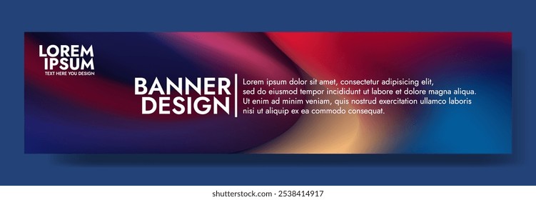 A banner with a colorful gradient background and white text. 