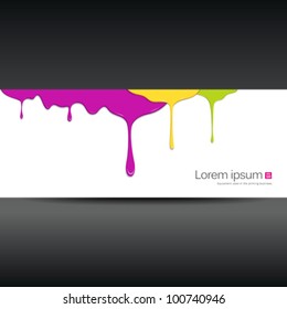 Banner colorful paint dripping design background. vector illustration