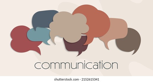 Banner colorful speech bubble. Text communication. Communication or connection social network concept. Online friends community. To communicate. Talk chat exchange and share information