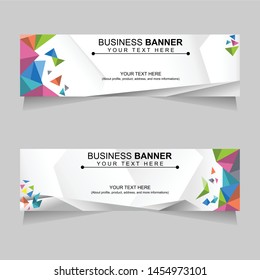 Banner with colorful triangle categories image graphic icon logo design abstract concept vector stock. Can be used as related equipment for promotion or template