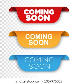 Banner Coming soon. Vector ribbon banner