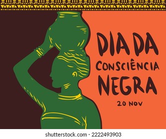 banner commemorating the day of Dia da Conciencia of the State. premium vector