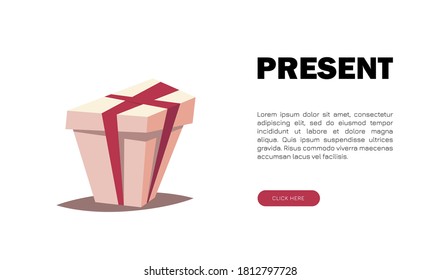 Concepto de pancarta con regalo y texto.