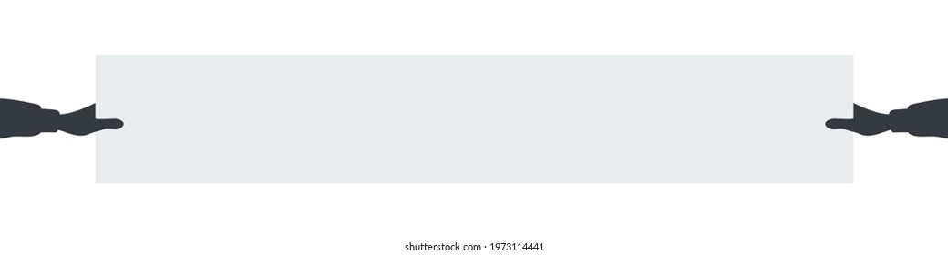 Banner concept. Banner of paper in hand. Empty space for text. Vector illustration