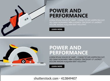 Banner concept with tool for advertising.