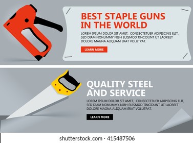 Banner concept with tool for advertising.