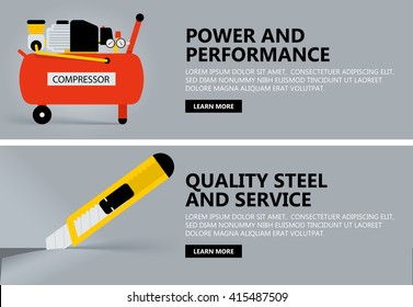 Banner concept with tool for advertising.