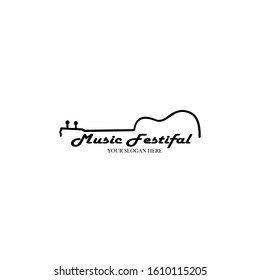 banner for the concert of classical live music with a guitar, Guitar logo, classic,instrument, musical,rock,sound,acoustic,